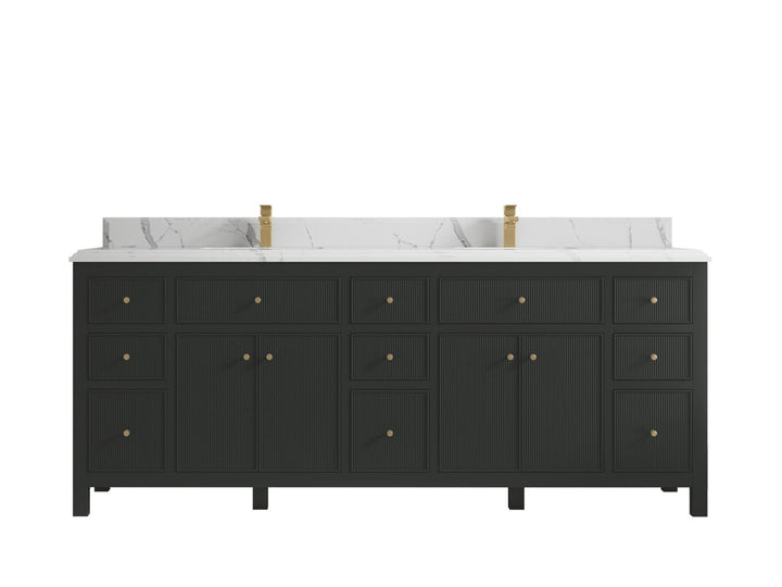 Sonoma 84 in W x 22 in D Free Standing Reeded Double Sink Bathroom Vanity - photo 15