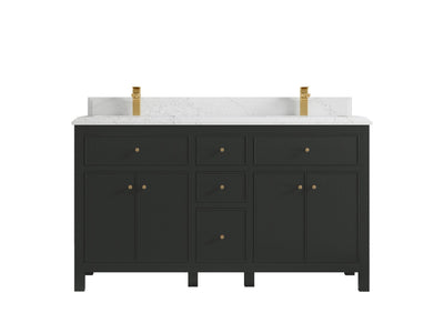 Sonoma 60 in W x 22 in D Free Standing Reeded Double Sink Bathroom Vanity