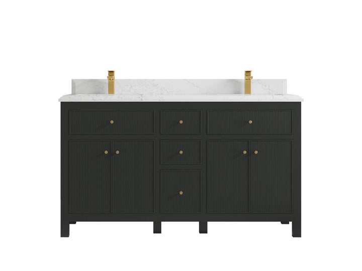 Sonoma 60 in W x 22 in D Free Standing Reeded Double Sink Bathroom Vanity - photo 26
