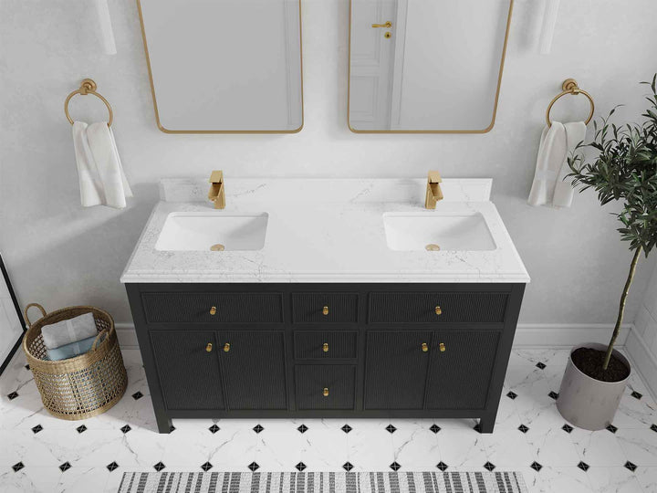 Sonoma 60 in W x 22 in D Free Standing Reeded Double Sink Bathroom Vanity - photo 25