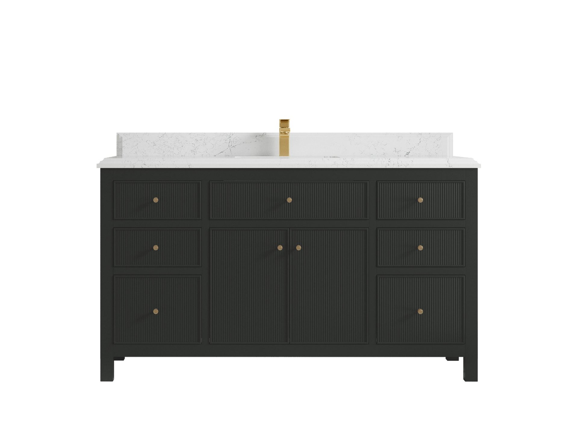 Sonoma 60 in W x 22 in D Free Standing Reeded Single Sink Bathroom Vanity