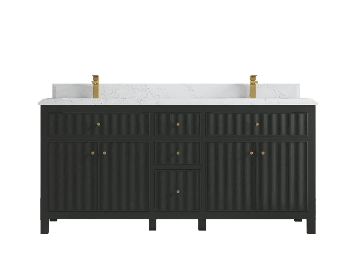 Sonoma 72 in W x 22 in D Free Standing Reeded Double Sink Bathroom Vanity