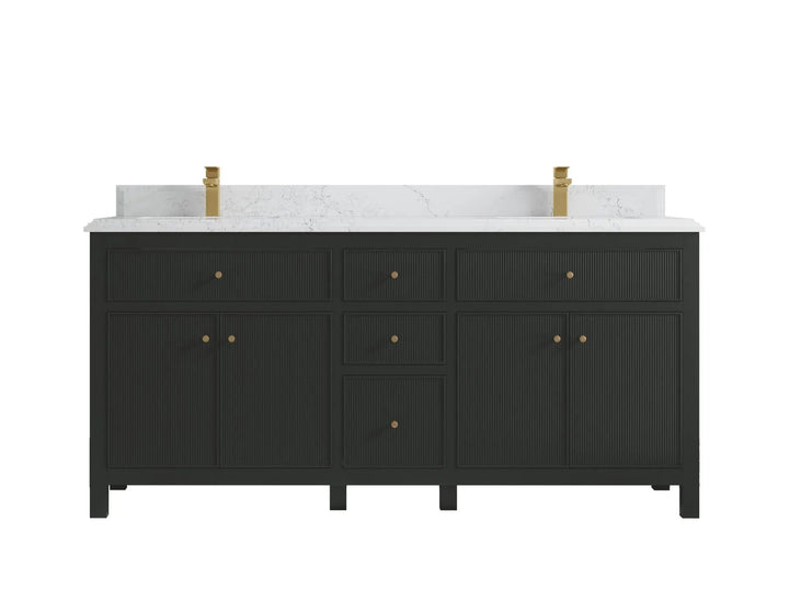 Sonoma 72 in W x 22 in D Free Standing Reeded Double Sink Bathroom Vanity - photo 16