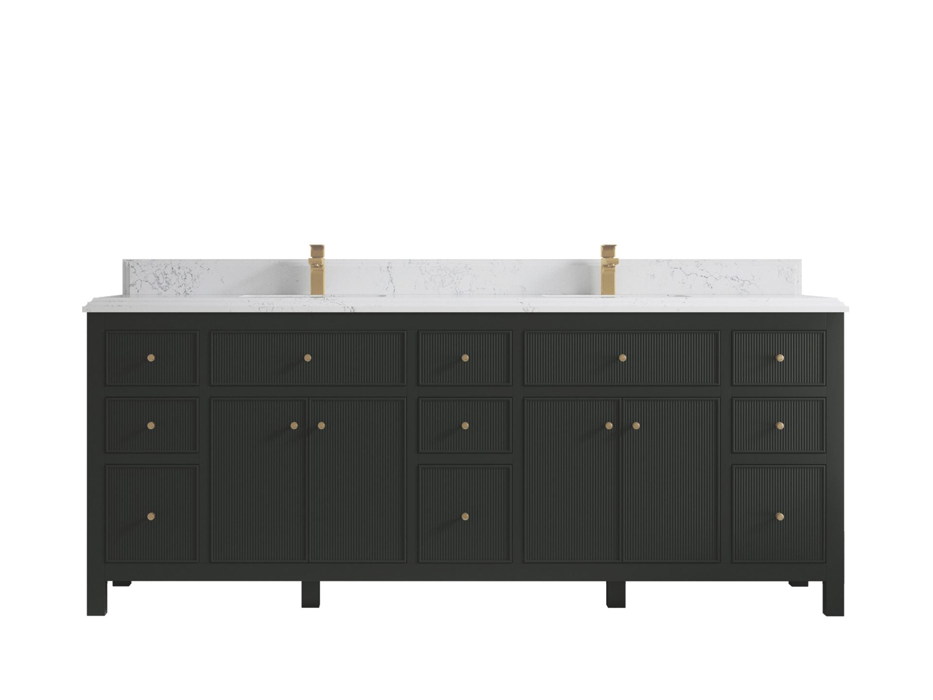 Sonoma 84 in W x 22 in D Free Standing Reeded Double Sink Bathroom Vanity