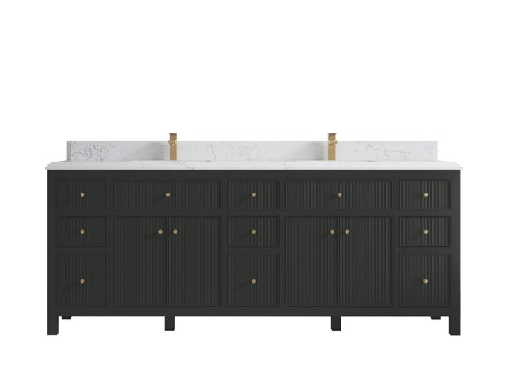 Sonoma 84 in W x 22 in D Free Standing Reeded Double Sink Bathroom Vanity - photo 16