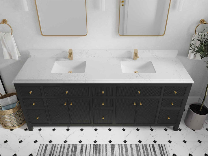 Sonoma 84 in W x 22 in D Free Standing Reeded Double Sink Bathroom Vanity - photo 26