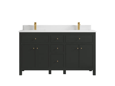 Sonoma 60 in W x 22 in D Free Standing Reeded Double Sink Bathroom Vanity