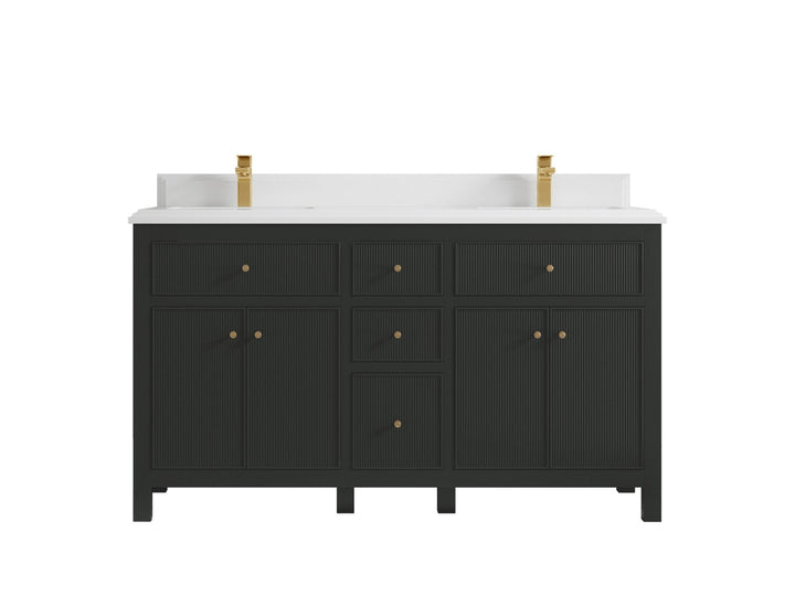 Sonoma 60 in W x 22 in D Free Standing Reeded Double Sink Bathroom Vanity - photo 28