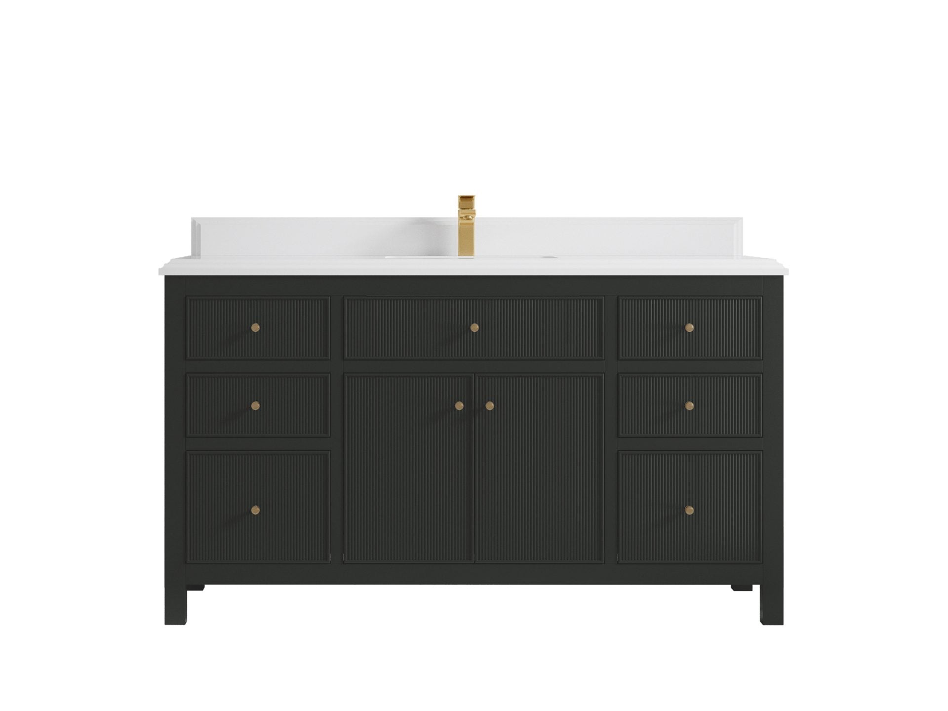 Sonoma 60 in W x 22 in D Free Standing Reeded Single Sink Bathroom Vanity