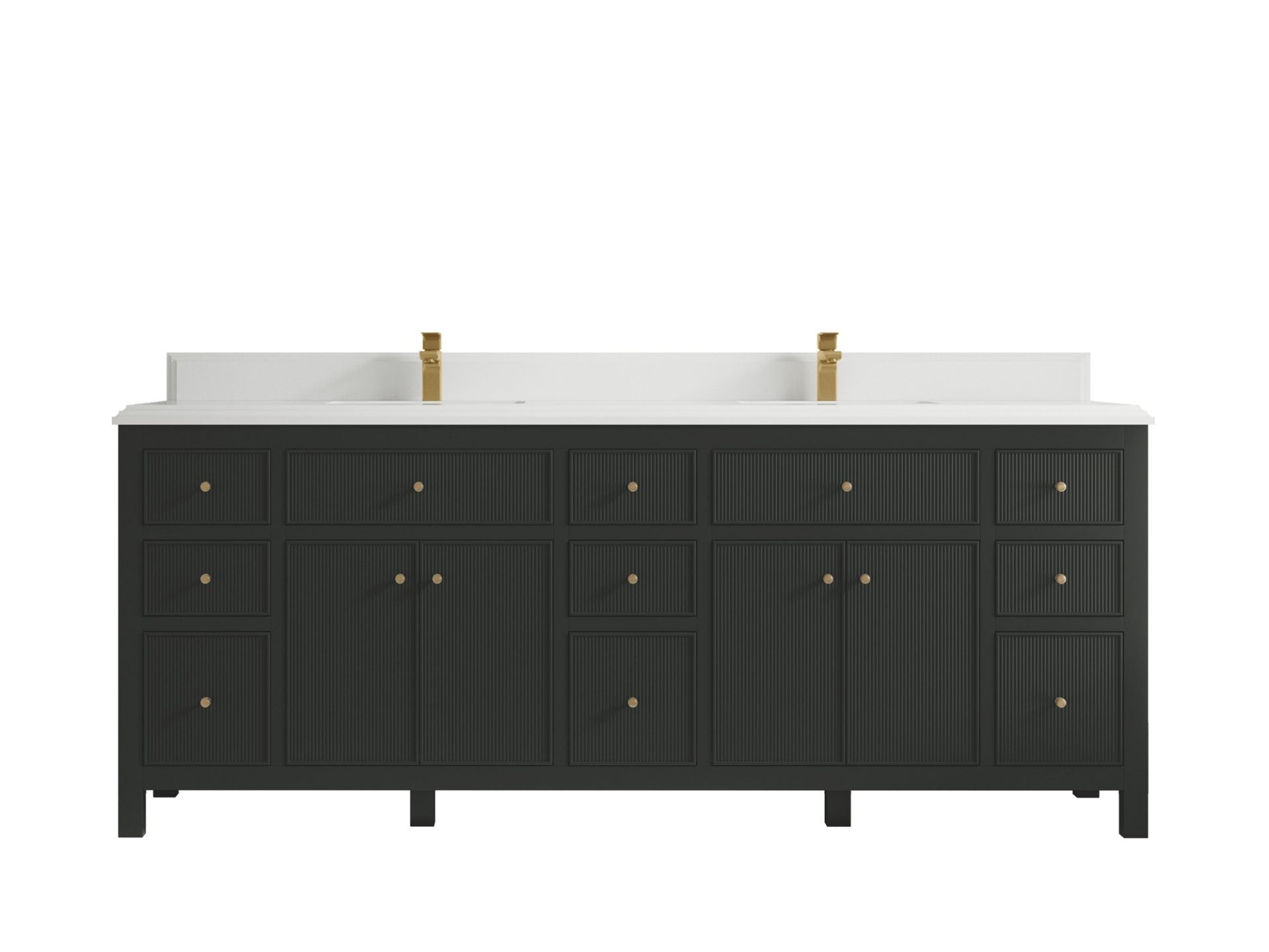 Sonoma 84 in W x 22 in D Free Standing Reeded Double Sink Bathroom Vanity