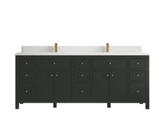 Sonoma 84 in W x 22 in D Free Standing Reeded Double Sink Bathroom Vanity - photo 29