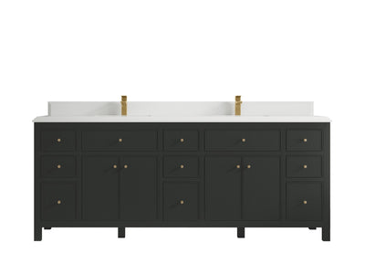 Sonoma 84 in W x 22 in D Free Standing Reeded Double Sink Bathroom Vanity