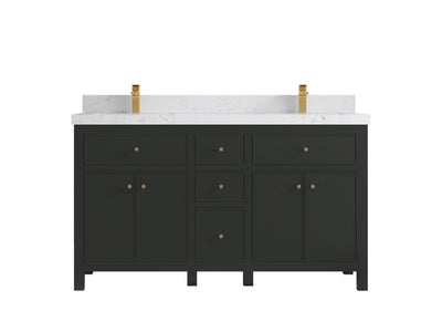 Sonoma 60 in W x 22 in D Free Standing Reeded Double Sink Bathroom Vanity