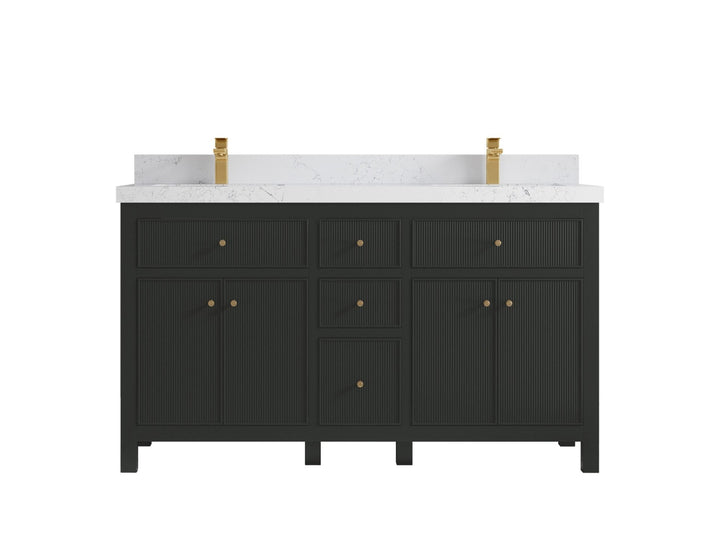Sonoma 60 in W x 22 in D Free Standing Reeded Double Sink Bathroom Vanity - photo 10