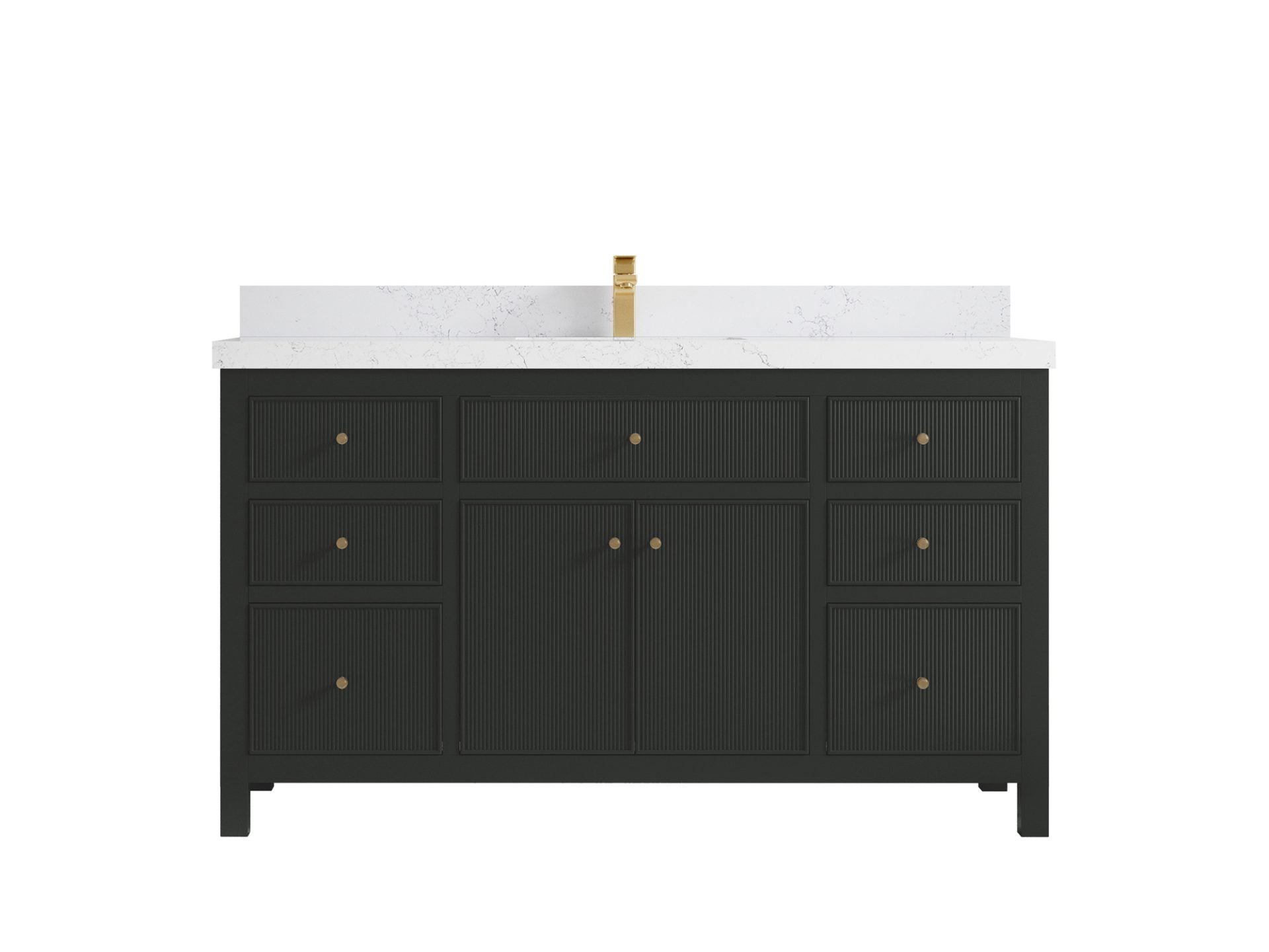 Sonoma 60 in W x 22 in D Free Standing Reeded Single Sink Bathroom Vanity