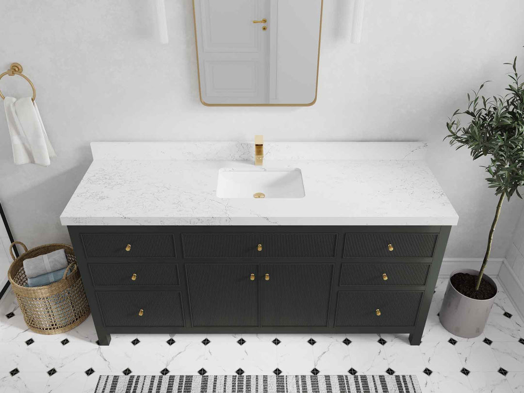Sonoma 72 in W x 22 in D Free Standing Reeded Single Sink Bathroom Vanity