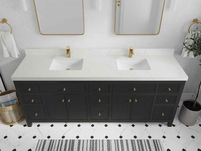 Sonoma 84 in W x 22 in D Free Standing Reeded Double Sink Bathroom Vanity