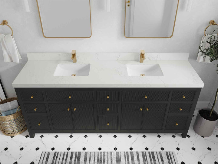 Sonoma 84 in W x 22 in D Free Standing Reeded Double Sink Bathroom Vanity - photo 30