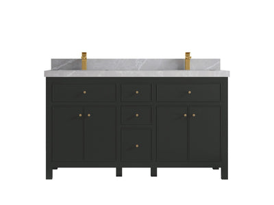 Sonoma 60 in W x 22 in D Free Standing Reeded Double Sink Bathroom Vanity
