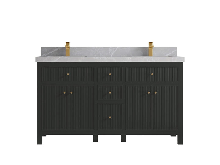 Sonoma 60 in W x 22 in D Free Standing Reeded Double Sink Bathroom Vanity - photo 30
