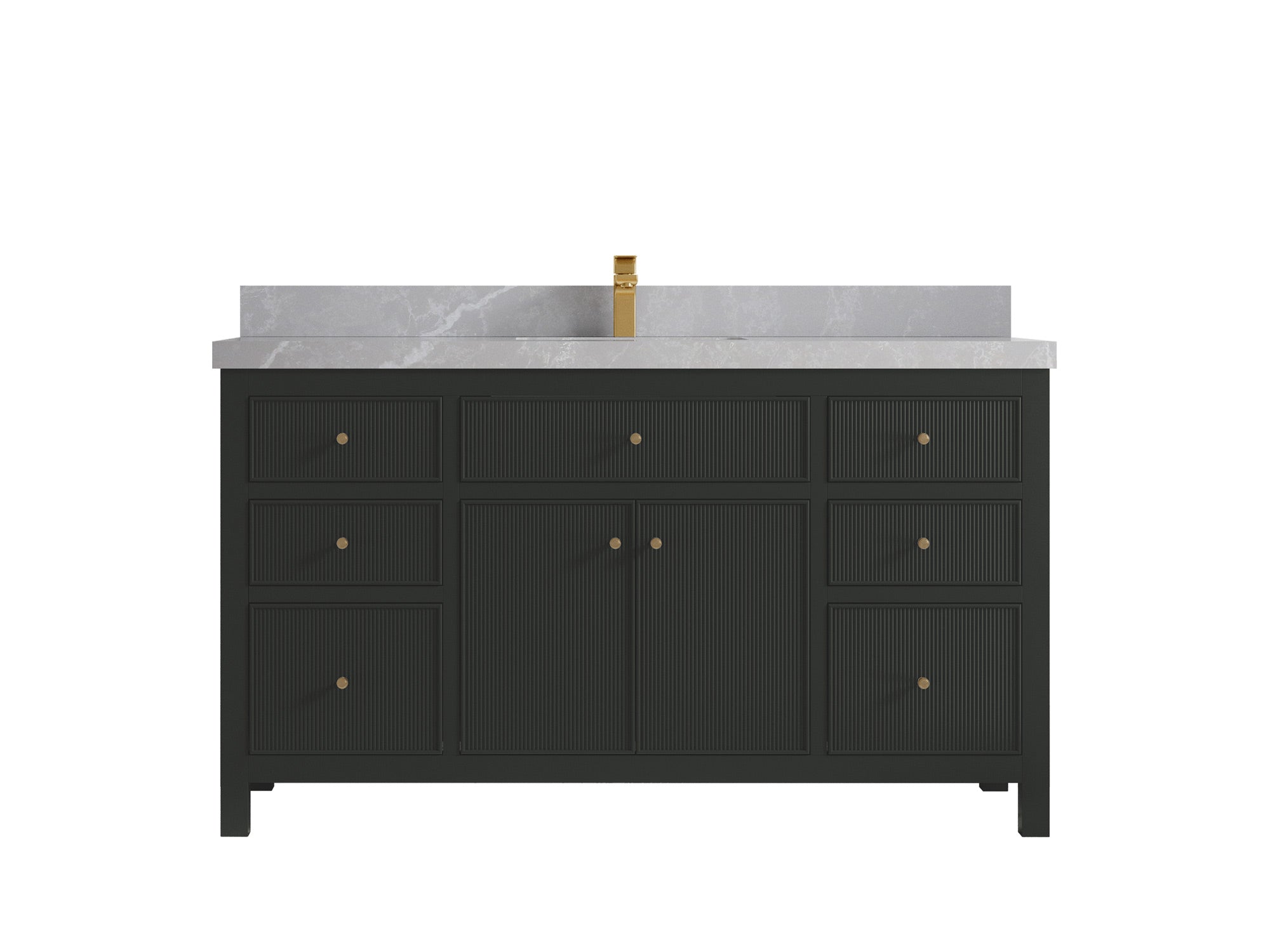Sonoma 60 in W x 22 in D Free Standing Reeded Single Sink Bathroom Vanity