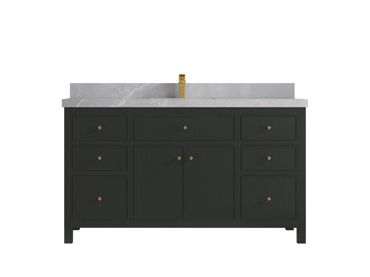Sonoma 60 in W x 22 in D Free Standing Reeded Single Sink Bathroom Vanity - photo 25