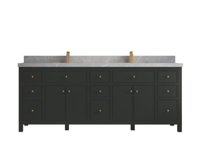Sonoma 84 in W x 22 in D Free Standing Reeded Double Sink Bathroom Vanity