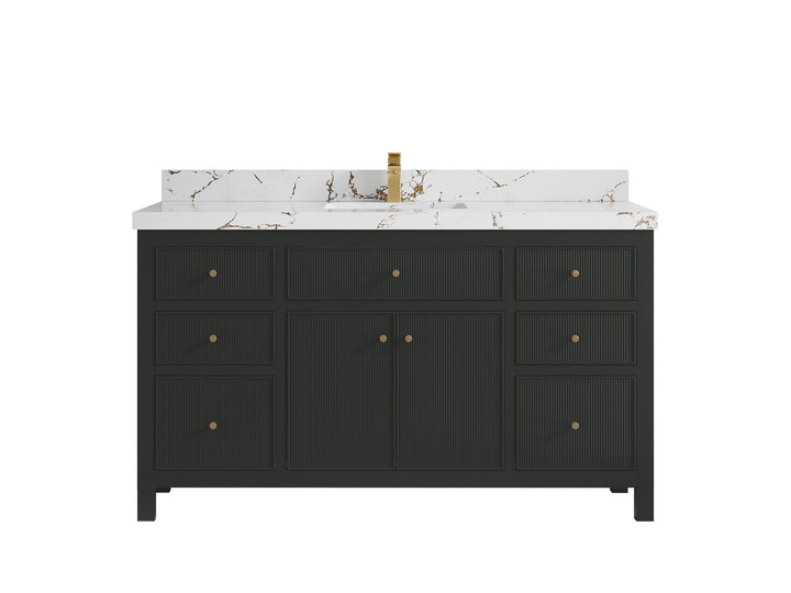 Sonoma 60 in W x 22 in D Free Standing Reeded Single Sink Bathroom Vanity - photo 27
