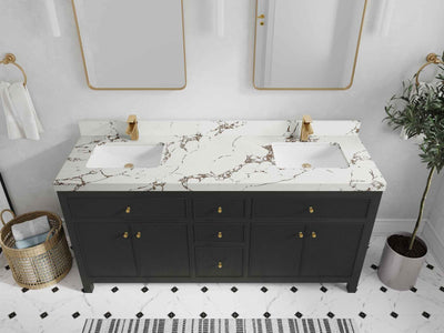 Sonoma 72 in W x 22 in D Free Standing Reeded Double Sink Bathroom Vanity
