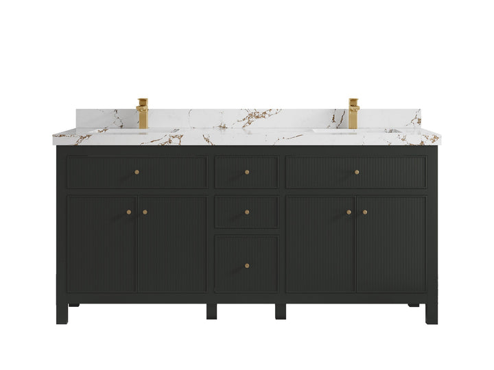 Sonoma 72 in W x 22 in D Free Standing Reeded Double Sink Bathroom Vanity - photo 21