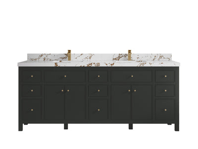 Sonoma 84 in W x 22 in D Free Standing Reeded Double Sink Bathroom Vanity