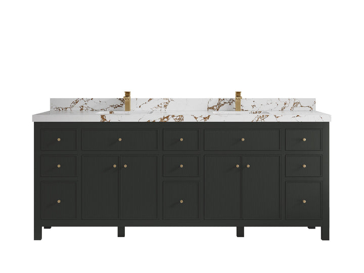 Sonoma 84 in W x 22 in D Free Standing Reeded Double Sink Bathroom Vanity - photo 21