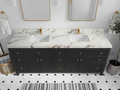 Sonoma 84 in W x 22 in D Free Standing Reeded Double Sink Bathroom Vanity - photo 38