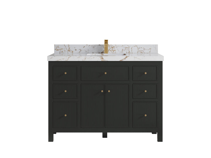 Sonoma 42 in W x 22 in D Free Standing Reeded Single Sink Bathroom Vanity - photo 22