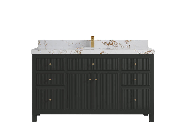 Sonoma 60 in W x 22 in D Free Standing Reeded Single Sink Bathroom Vanity - photo 28