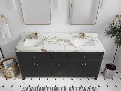 Sonoma 72 in W x 22 in D Free Standing Reeded Double Sink Bathroom Vanity