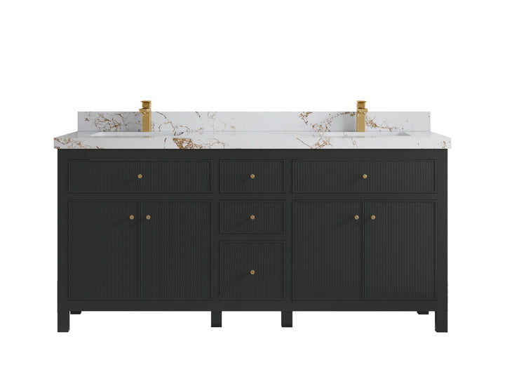Sonoma 72 in W x 22 in D Free Standing Reeded Double Sink Bathroom Vanity - photo 22