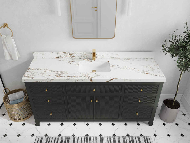 Sonoma 72 in W x 22 in D Free Standing Reeded Single Sink Bathroom Vanity - photo 18