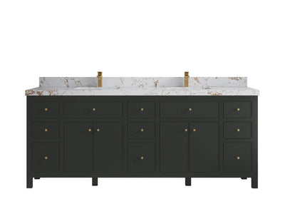 Sonoma 84 in W x 22 in D Free Standing Reeded Double Sink Bathroom Vanity