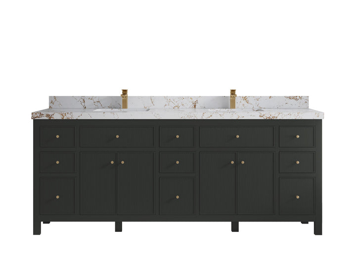 Sonoma 84 in W x 22 in D Free Standing Reeded Double Sink Bathroom Vanity - photo 22