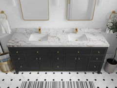 Sonoma 84 in W x 22 in D Free Standing Reeded Double Sink Bathroom Vanity - photo 40