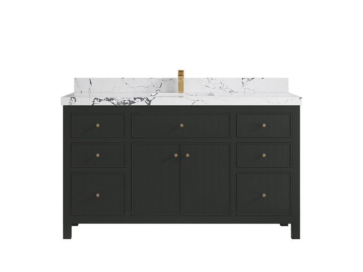 Sonoma 60 in W x 22 in D Free Standing Reeded Single Sink Bathroom Vanity - photo 29