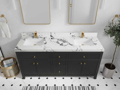 Sonoma 72 in W x 22 in D Free Standing Reeded Double Sink Bathroom Vanity