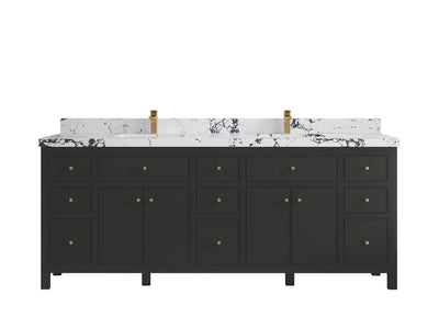Sonoma 84 in W x 22 in D Free Standing Reeded Double Sink Bathroom Vanity