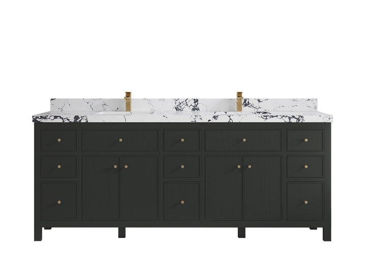 Sonoma 84 in W x 22 in D Free Standing Reeded Double Sink Bathroom Vanity - photo 23
