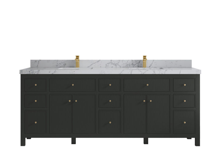 Sonoma 84 in W x 22 in D Free Standing Reeded Double Sink Bathroom Vanity - photo 24