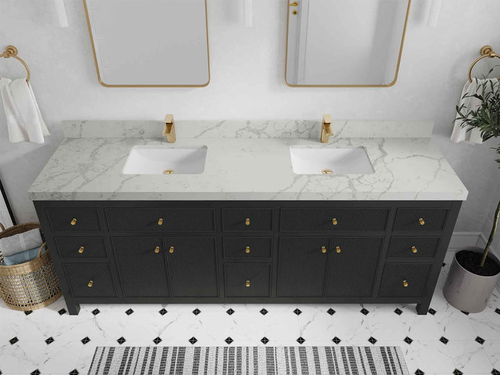 Sonoma 84 in W x 22 in D Free Standing Reeded Double Sink Bathroom Vanity - photo 36