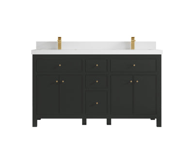 Sonoma 60 in W x 22 in D Free Standing Reeded Double Sink Bathroom Vanity