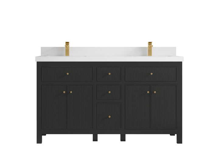 Sonoma 60 in W x 22 in D Free Standing Reeded Double Sink Bathroom Vanity - photo 42