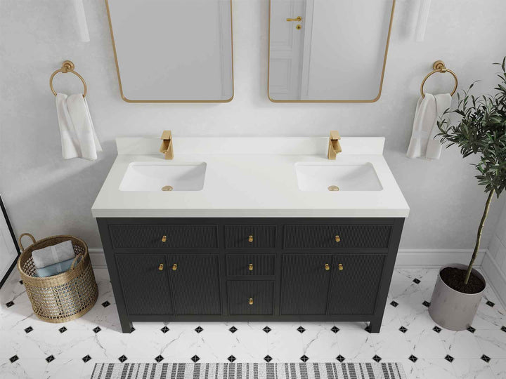 Sonoma 60 in W x 22 in D Free Standing Reeded Double Sink Bathroom Vanity - photo 41